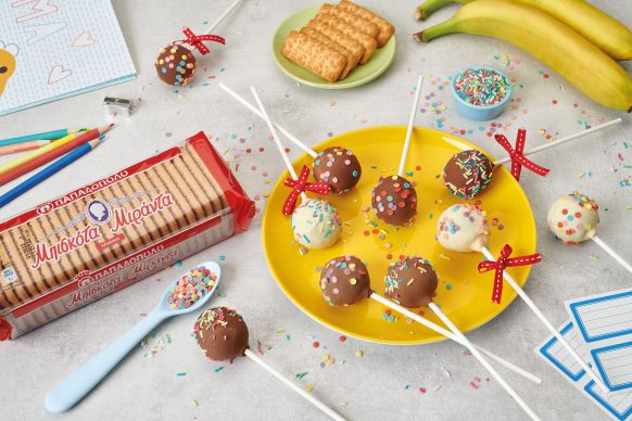 Cookie pops με μπισκότα Μιράντα