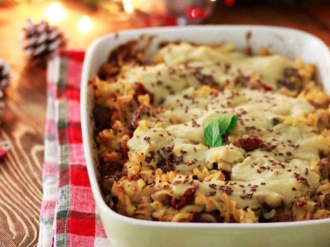 Pasta Al Forno με Vegan «μπεσαμελ» Απο Κουνουπιδι